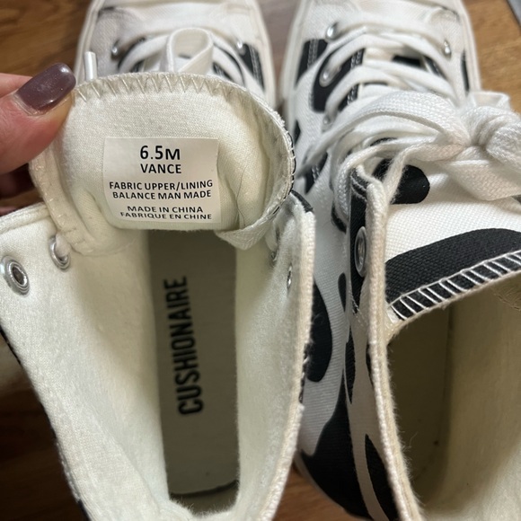 Cow print high top cushionaire sneakers. Converse look alikes. - Picture 3 of 7